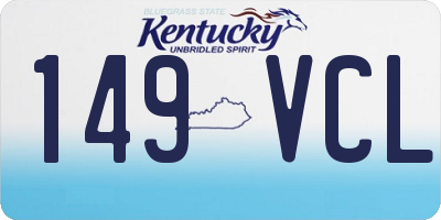KY license plate 149VCL