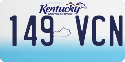 KY license plate 149VCN