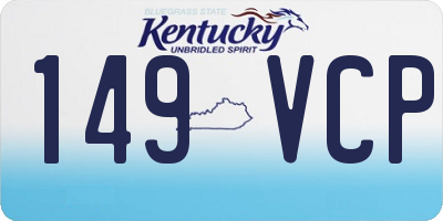KY license plate 149VCP