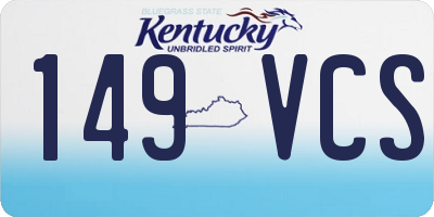 KY license plate 149VCS