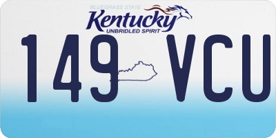 KY license plate 149VCU