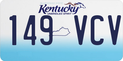 KY license plate 149VCV