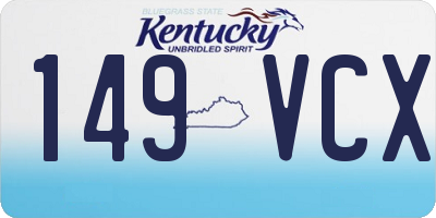 KY license plate 149VCX