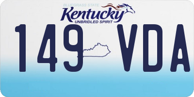 KY license plate 149VDA
