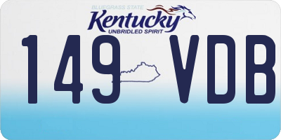 KY license plate 149VDB