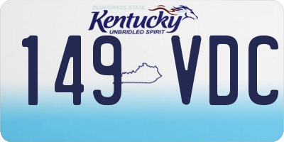 KY license plate 149VDC