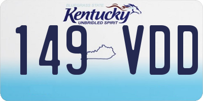 KY license plate 149VDD