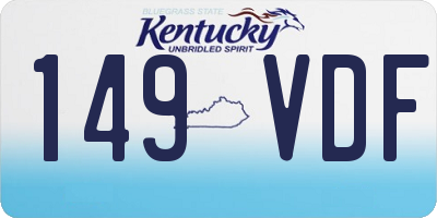 KY license plate 149VDF