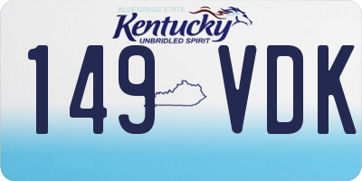 KY license plate 149VDK