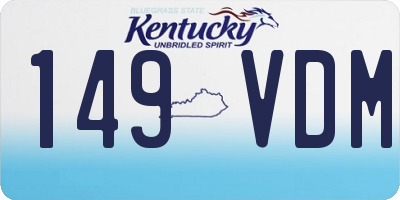 KY license plate 149VDM
