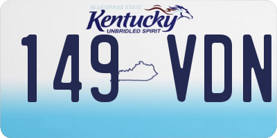 KY license plate 149VDN