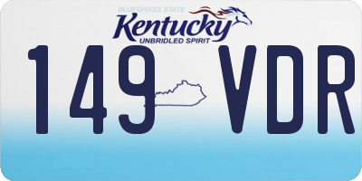 KY license plate 149VDR