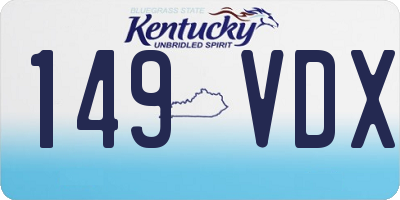 KY license plate 149VDX