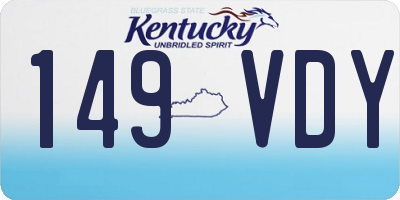 KY license plate 149VDY