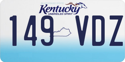 KY license plate 149VDZ