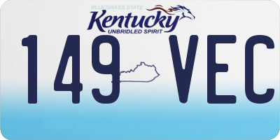 KY license plate 149VEC