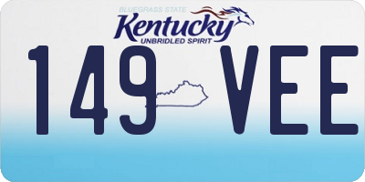 KY license plate 149VEE