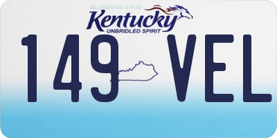 KY license plate 149VEL