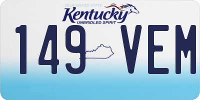 KY license plate 149VEM
