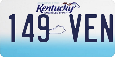 KY license plate 149VEN