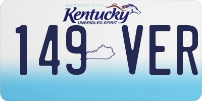 KY license plate 149VER