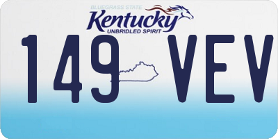 KY license plate 149VEV