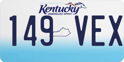 KY license plate 149VEX