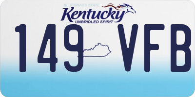 KY license plate 149VFB