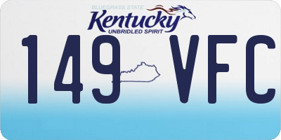 KY license plate 149VFC