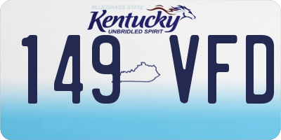 KY license plate 149VFD