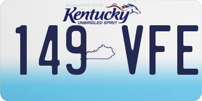 KY license plate 149VFE