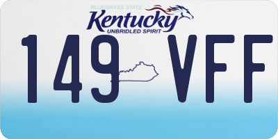 KY license plate 149VFF