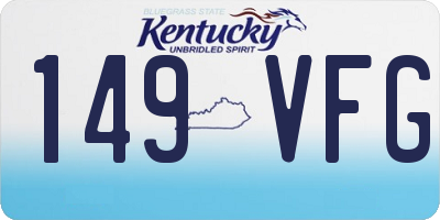 KY license plate 149VFG