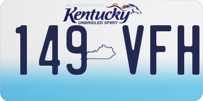 KY license plate 149VFH