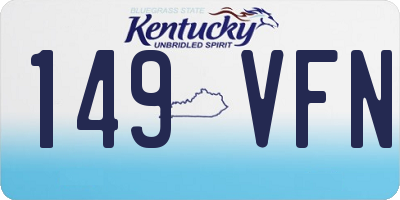 KY license plate 149VFN