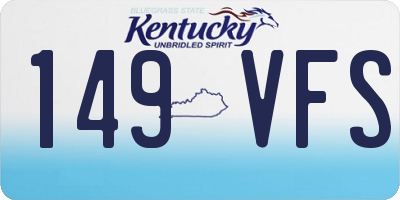 KY license plate 149VFS