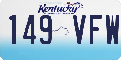 KY license plate 149VFW