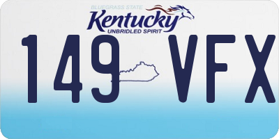 KY license plate 149VFX