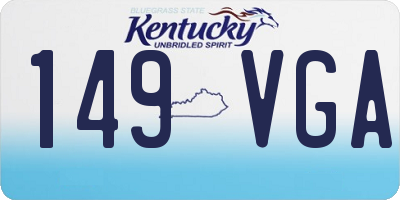 KY license plate 149VGA