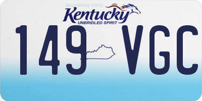 KY license plate 149VGC