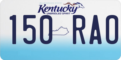 KY license plate 150RAO