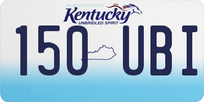 KY license plate 150UBI