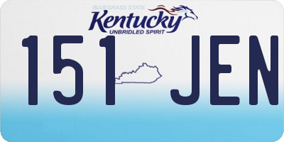 KY license plate 151JEN