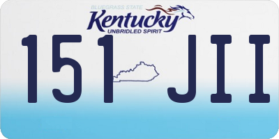 KY license plate 151JII