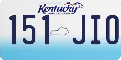 KY license plate 151JIO