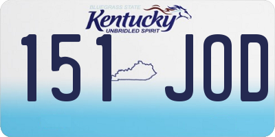 KY license plate 151JOD