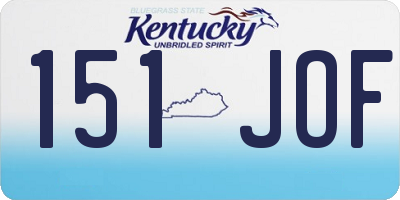 KY license plate 151JOF
