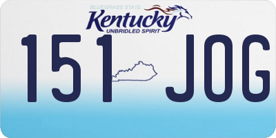 KY license plate 151JOG