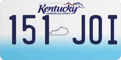 KY license plate 151JOI