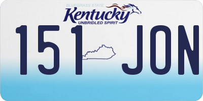 KY license plate 151JON